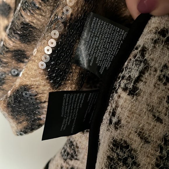 H&M SEQUINED A-LINE DRESS LEOPARD ANIMAL PRINT NWT SIZE S - Picture 12 of 12